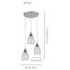 Xtricity - 3-Light Pendant, 9.8'' Width, From the Repley Collection, White - - Mounts For Less