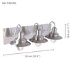 Xtricity - 3 Light Vanity Lightt, 20.5'' Width, From the Baltimore Collection, Nickel Finish - - Mounts For Less