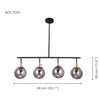 Xtricity - 4 Head Pendant Lights, 11 '' Height, From Bolton Collection, Black - - Mounts For Less