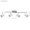 Xtricity - 4 Heads Ceiling Light, 24.64 '' Width, From The Westminster Collection, Chrome - - Mounts For Less
