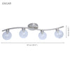 Xtricity - 4 Heads Ceiling Light, 26.3 '' Width, From The Oscar Collection, Silver - - Mounts For Less