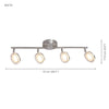 Xtricity - 4 Heads Ceiling Light with Integrated LED, 28.34 '' Width, From Anita Collection, Nickel - - Mounts For Less