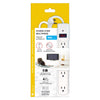 Xtricity - 6 Outlet Power Strip with Surge Protector, 4 Foot Cord, White - - Mounts For Less