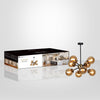 Xtricity - 8-Light Pendant, 21.7'' Width, From the Henderson Collection, Black and Amber - - Mounts For Less