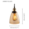 Xtricity - Amber Glass Pendant Light, LED Bulb Included, From the Old Fashioned Collection - - Mounts For Less