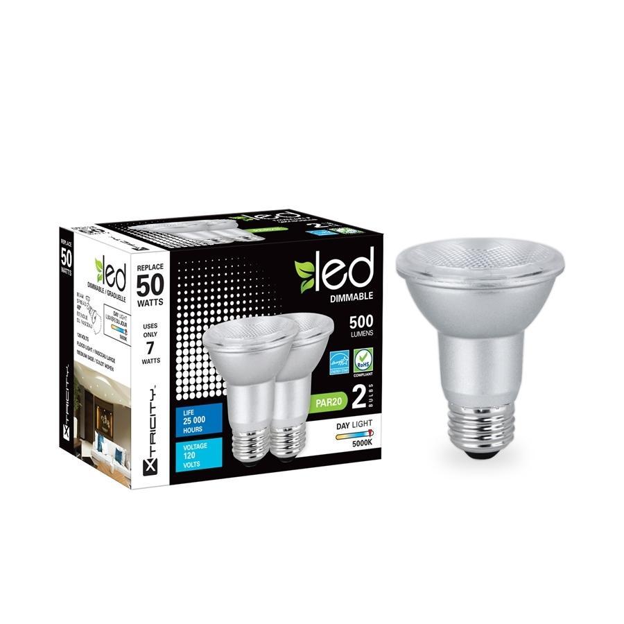 Xtricity LED Bulbs PAR20/7W/120V/E26/500L/ES/5000k dim 2 pk. - - Mounts For Less