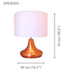 Xtricity - Modern Table Lamp, 15.75'' x 20.0", From The Spencer Collection, Copper - - Mounts For Less