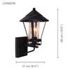 Xtricity - Outdoor Wall Light, 15 '' Height, From The London Collection, Black - - Mounts For Less