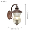 Xtricity - Outdoor Wall Light, 17.7'' Height, From the Aubrey Collection, Brown - - Mounts For Less