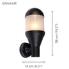 Xtricity - Outdoor Wall Light, Height 14.17 '', From The Graham Collection, Black - - Mounts For Less