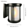 Xtricity - Outdoor Wall Light, Height 7.71 '', From The Virginia Collection, Black - - Mounts For Less