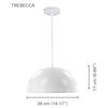 Xtricity - Pendant, 14.17" Width, From the Trebecca Collection, White - - Mounts For Less