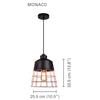 Xtricity - Pendant Light, 10 '' Width, From the Monaco Collection, Black and Copper - - Mounts For Less