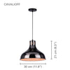 Xtricity - Pendant Light, 11.8 '' Width, From the Cavalioff Collection, Black Chrome - - Mounts For Less