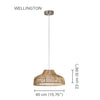 Xtricity - Pendant Light, 15.75" wide, From the Wellington Collection, Beige - - Mounts For Less