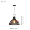 Xtricity - Pendant Light, 17.32 '' Width, From the Bolero Collection, Black - - Mounts For Less