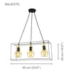 Xtricity - Pendant Light, 23.6'' Width, From the Majestic Collection, Black and Gold - - Mounts For Less
