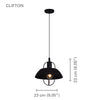 Xtricity - Pendant Light, 9.05 '' Width, From the Clifton Collection, Black - - Mounts For Less