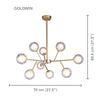 Xtricity - Pendant Light, Width 27.5 '', From the Goldwin Collection, Gold - - Mounts For Less