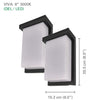 Xtricity - Set of 2 Exterior Wall Lights with Integrated LED, 8'' Height, From the Viva Collection, Black - - Mounts For Less
