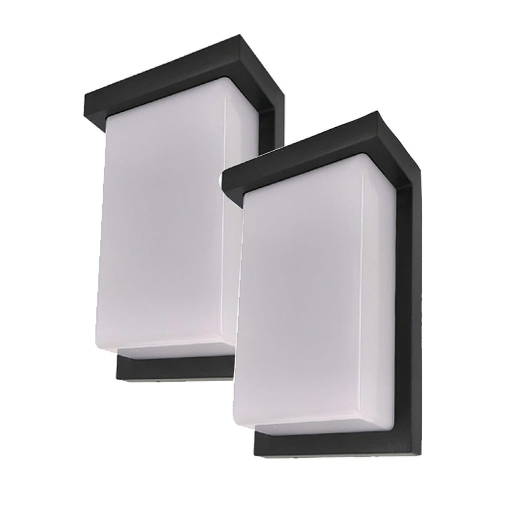 Xtricity - Set of 2 Exterior Wall Lights with Integrated LED, 8'' Height, From the Viva Collection, Black - - Mounts For Less