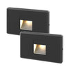 Xtricity - Set of 2 LED Safety Stair Lights, 2.5W, 25 Lumens, 3000K Soft White, Black - - Mounts For Less