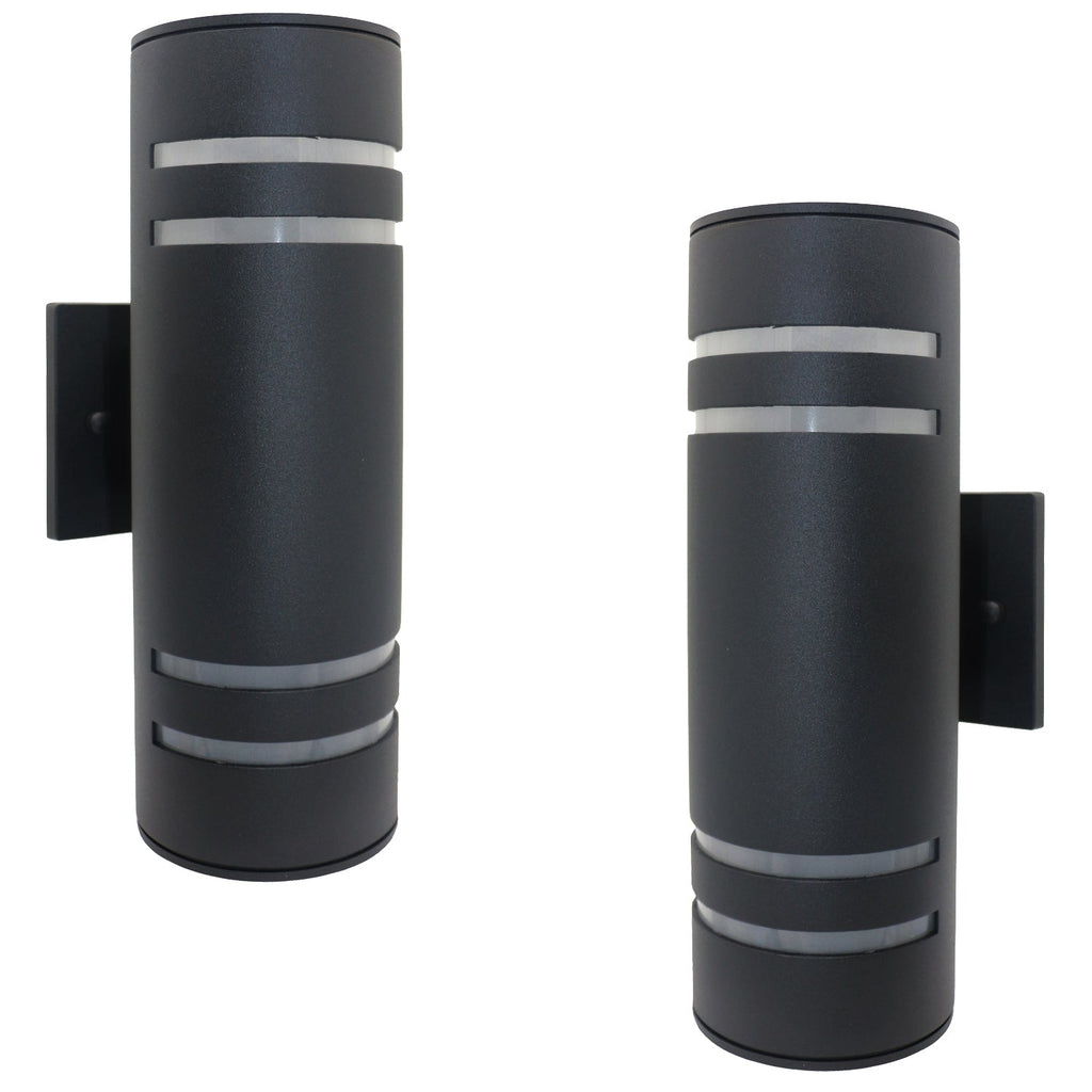 Xtricity - Set of 2 Outdoor Wall Light, 12.99'' Height, From the Central Park Collection, Black Aluminum - - Mounts For Less