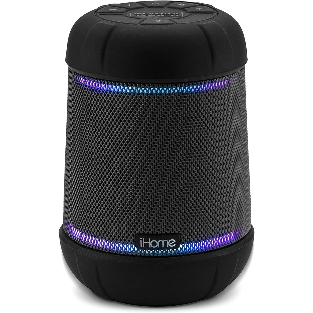 iHome - Portable Speaker, Bluetooth, Waterproof and LED Lighting, Black - - Mounts For Less