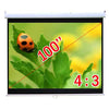 100" 4:3 Manual Projection Screen Soft PVC white - - Mounts For Less