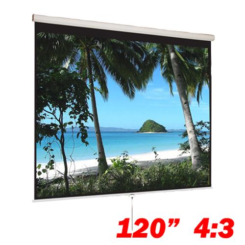 120" 4:3 Manual Projection Screen Soft PVC white - - Mounts For Less