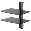 2 shelves Wall Mount for devices in black tempered glass XL DEMO - - Mounts For Less