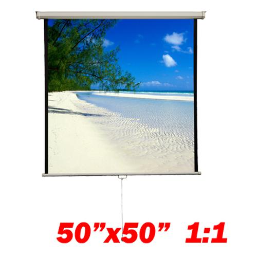 71" 1:1 Manual Projection Screen Soft PVC white 50"x50" - - Mounts For Less