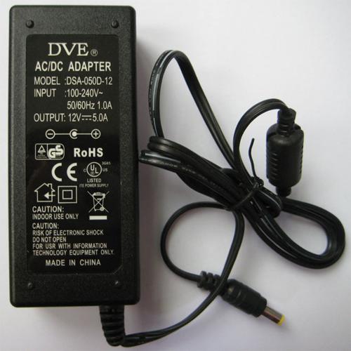 AC/DC power supply adapter 12v - 5A indoor 2.1x5.5 - - Mounts For Less