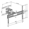 AMX - Articulated Wall Mounted TV Stand, For 47'' to 90'' Screen, Maximum Weight 60kg, Black - - Mounts For Less