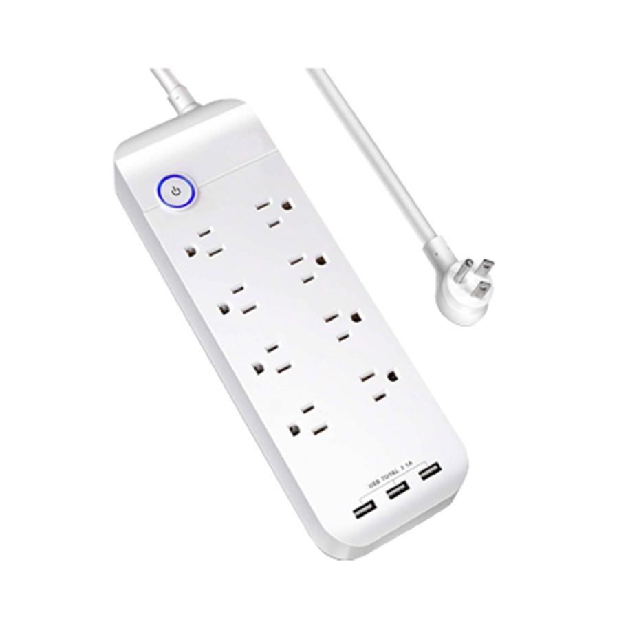 AMX PA-23 - Power Bar with 8 Outlet Surge Protector and 3 USB Ports, White - - Mounts For Less