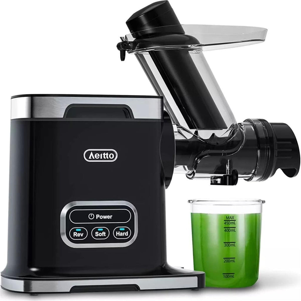 Aeitto - Juicer / Cold Masticating Juice Extractor. 2 Speed Modes, Black - - Mounts For Less
