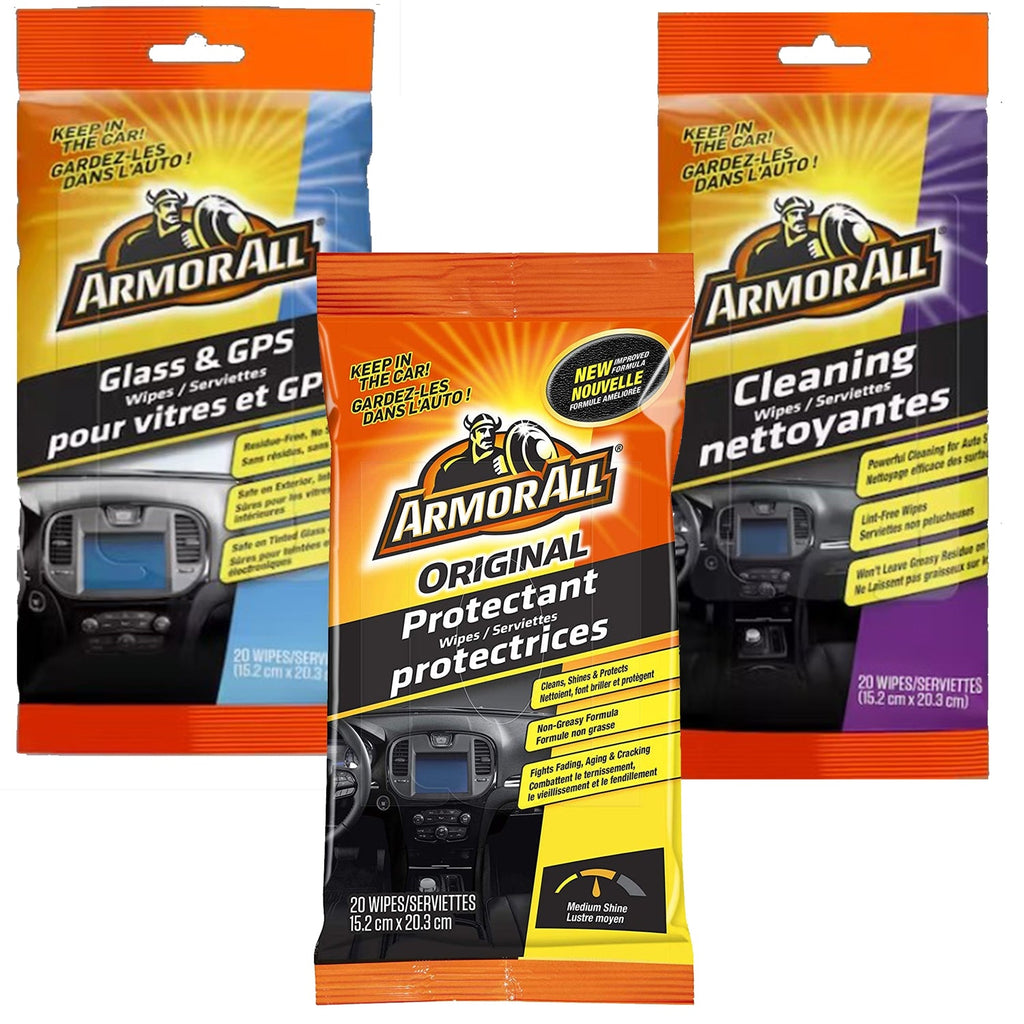 ArmorAll - 3-Pack Car Wipe, Cleaner, Protector & Glass Set - - Mounts For Less