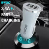 BWOO - Car Charger with 3 USB Ports, DC 12-24V, 5V 3.4A Output, Flame Retardant Shell, White - - Mounts For Less