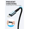 BWOO - USB to Lightning Cable, 1 Meter Length, Braided Nylon and Aluminum Alloy Shell, Black - - Mounts For Less