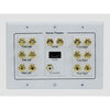 Banana binding post wall plate for 7.1 speakers + HDMI - White - - Mounts For Less