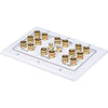 Banana binding post wall plate for 8.2 speakers GoldPlated/white - - Mounts For Less