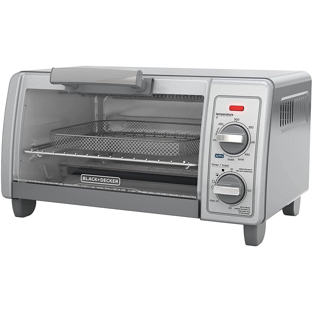 Black + Decker - Air-Fry Toaster Oven, 4 Slice Capacity, 30 Minute Timer, Stainless Steel - - Mounts For Less
