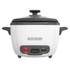 Black + Decker - Non-Stick Rice Cooker and Steamer, 16 Cup Capacity, White - - Mounts For Less