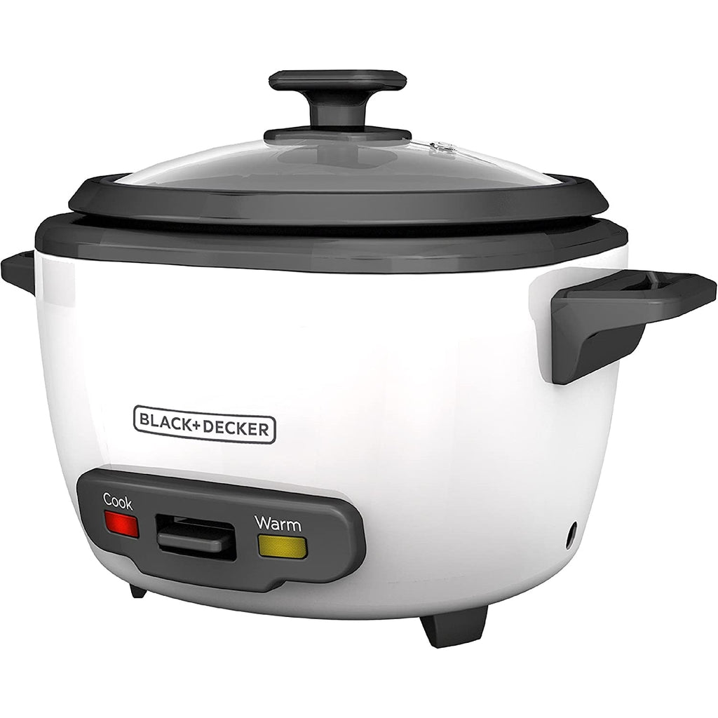 Black + Decker - Non-Stick Rice Cooker and Steamer, 16 Cup Capacity, White - - Mounts For Less