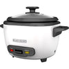Black + Decker - Non-Stick Rice Cooker and Steamer, 16 Cup Capacity, White - - Mounts For Less