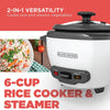 Black + Decker - Rice Cooker/Steamer, 6 Cup Capacity, Nonstick Bowl, White - - Mounts For Less