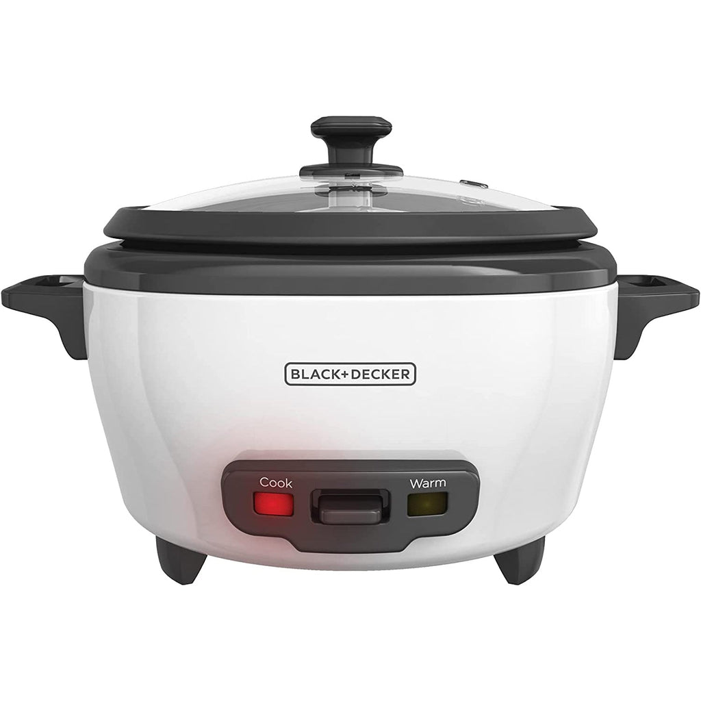 Black + Decker - Rice Cooker/Steamer, 6 Cup Capacity, Nonstick Bowl, White - - Mounts For Less