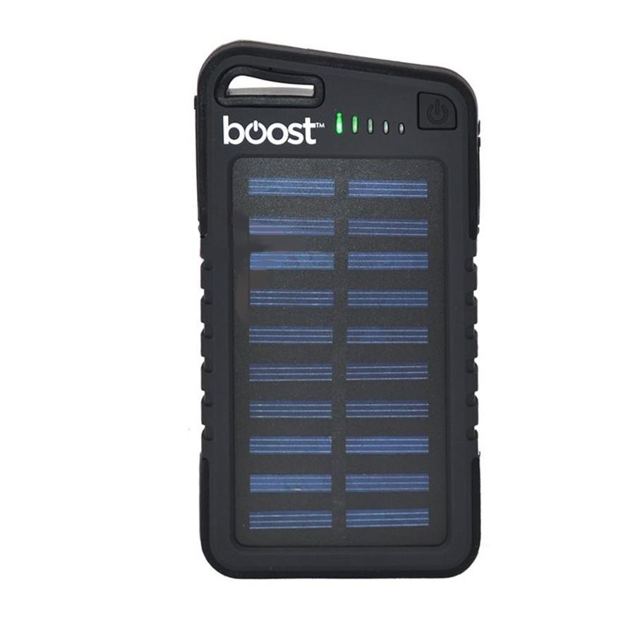 Boost BPB565 - Power bank with Solar Panel, 4000 mAh, 2 USB Ports and LED Flashlight, Black - - Mounts For Less