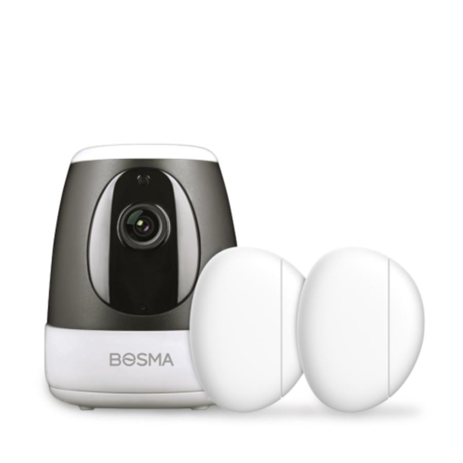 Bosma - XC Indoor Security Camera, 1080p, Motion and Sound Detection + 2 Door or Window Sensors, White - - Mounts For Less
