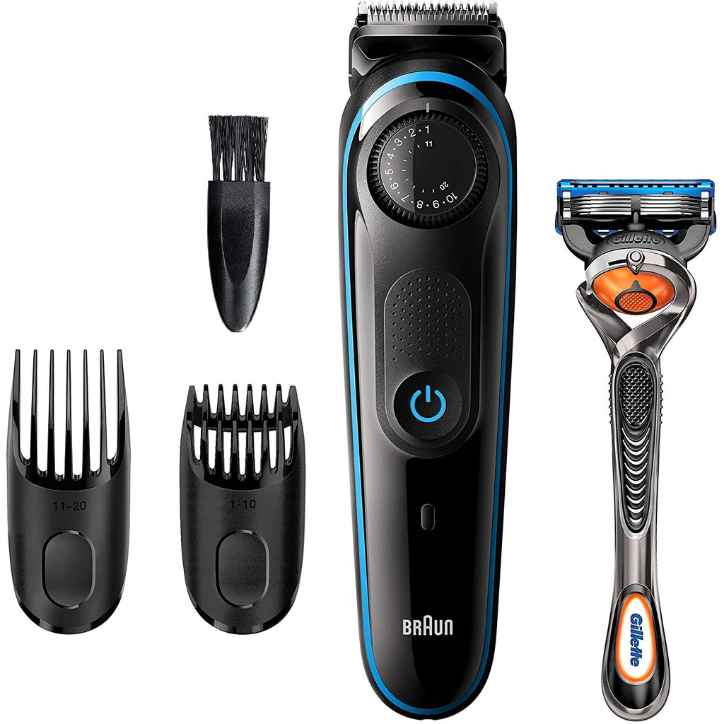 Braun - Set of Rechargeable Cordless Hair Clipper and Gilette Pro Glide Razor, Black - - Mounts For Less